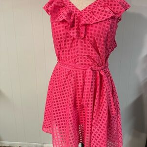Pink Ruffled Women's Dress